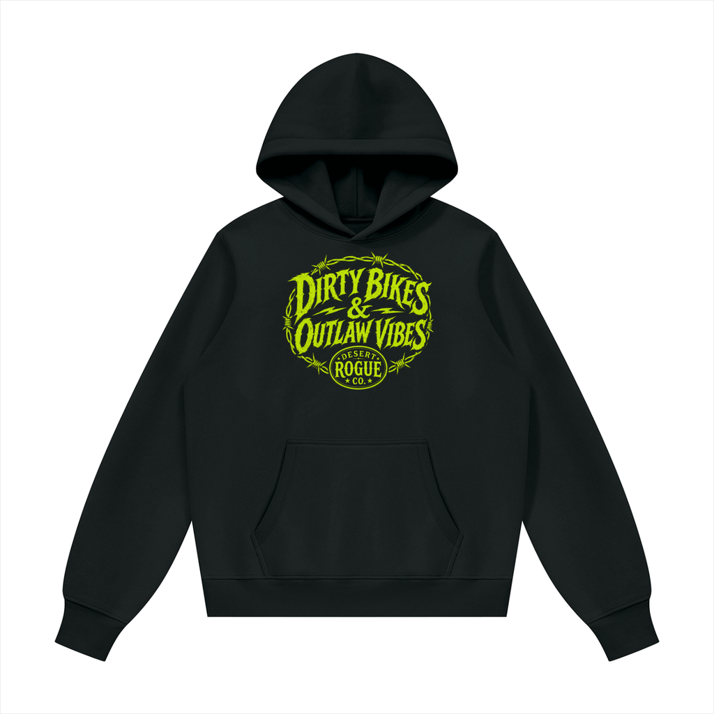 Lime Green Barbwire DR co. Fleece Hoodie
