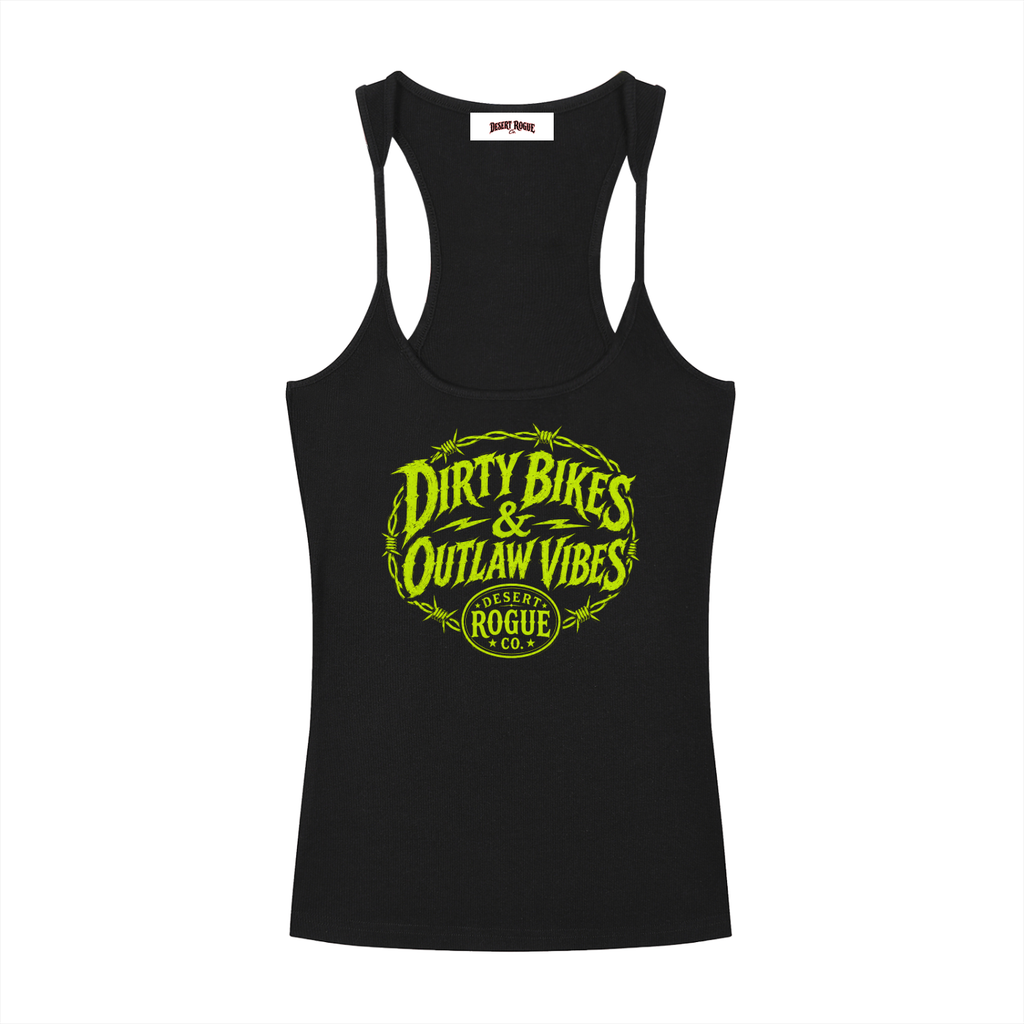 Outlaw Vibes Slim Tank — Toxic Green