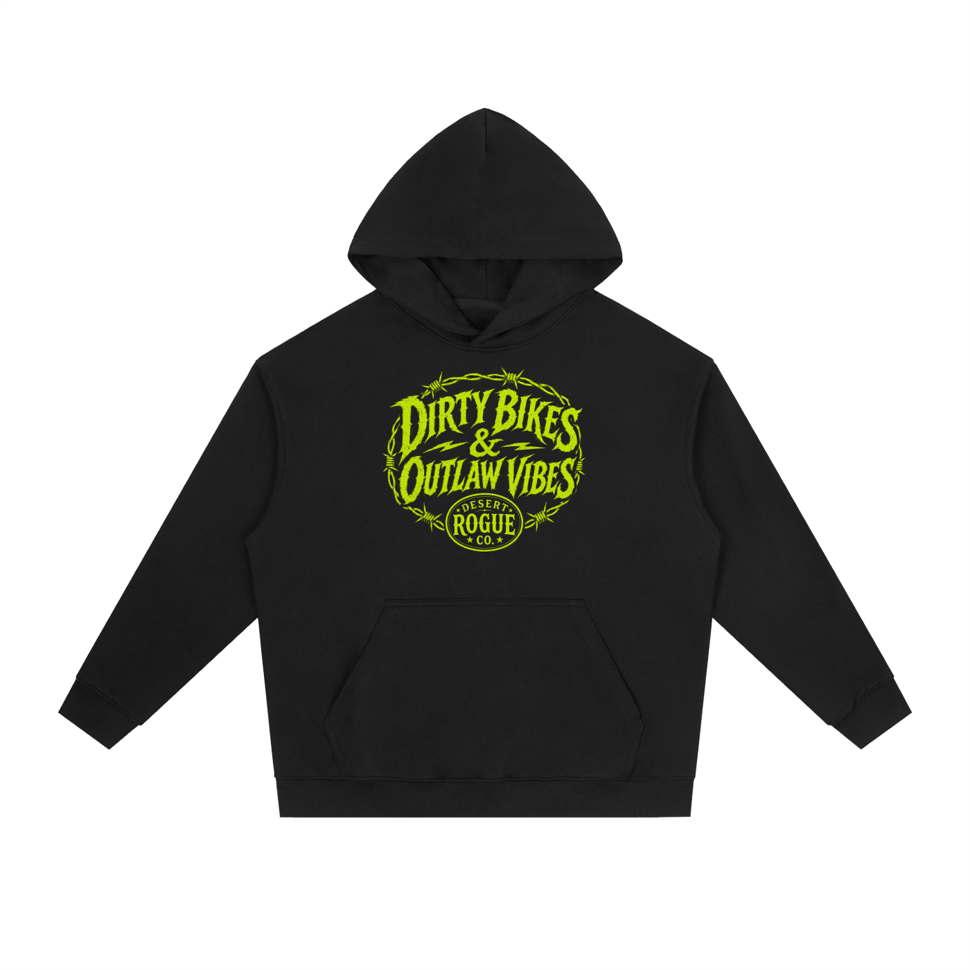 Outlaw Vibes Hoodie — Toxic Green