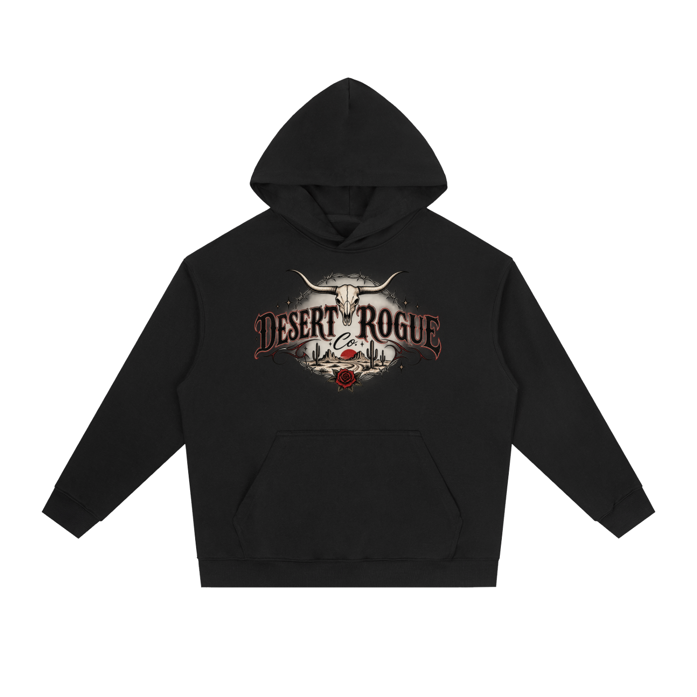 Bull Skull Barbwire DR co. Hoodie