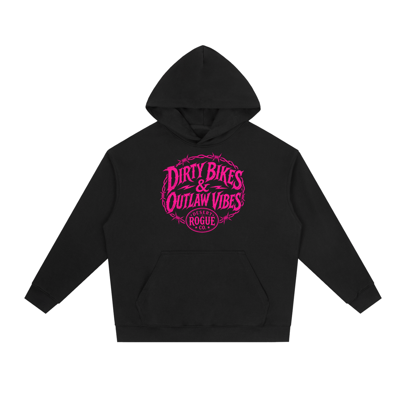 Outlaw Vibes Hoodie — Hot Pink